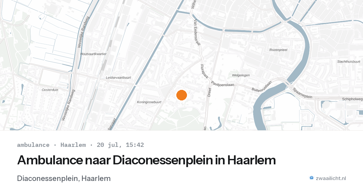 Ambulance naar Diaconessenplein in Haarlem — 20 jul 2026