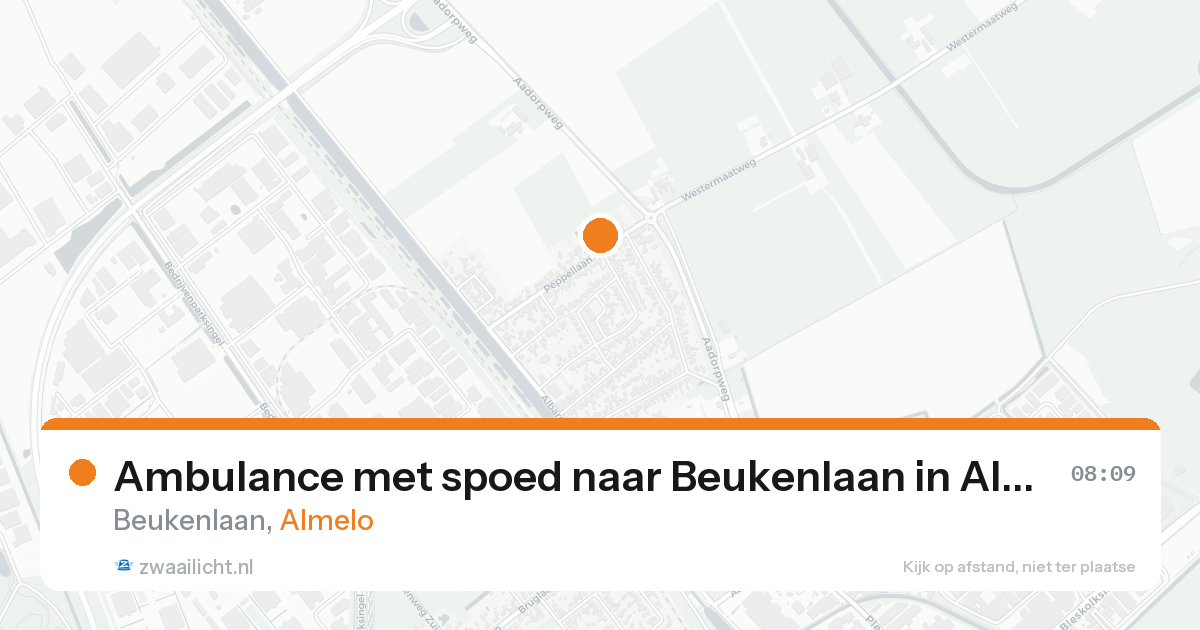 Ambulance met spoed naar Beukenlaan in Almelo — 20 aug 2026
