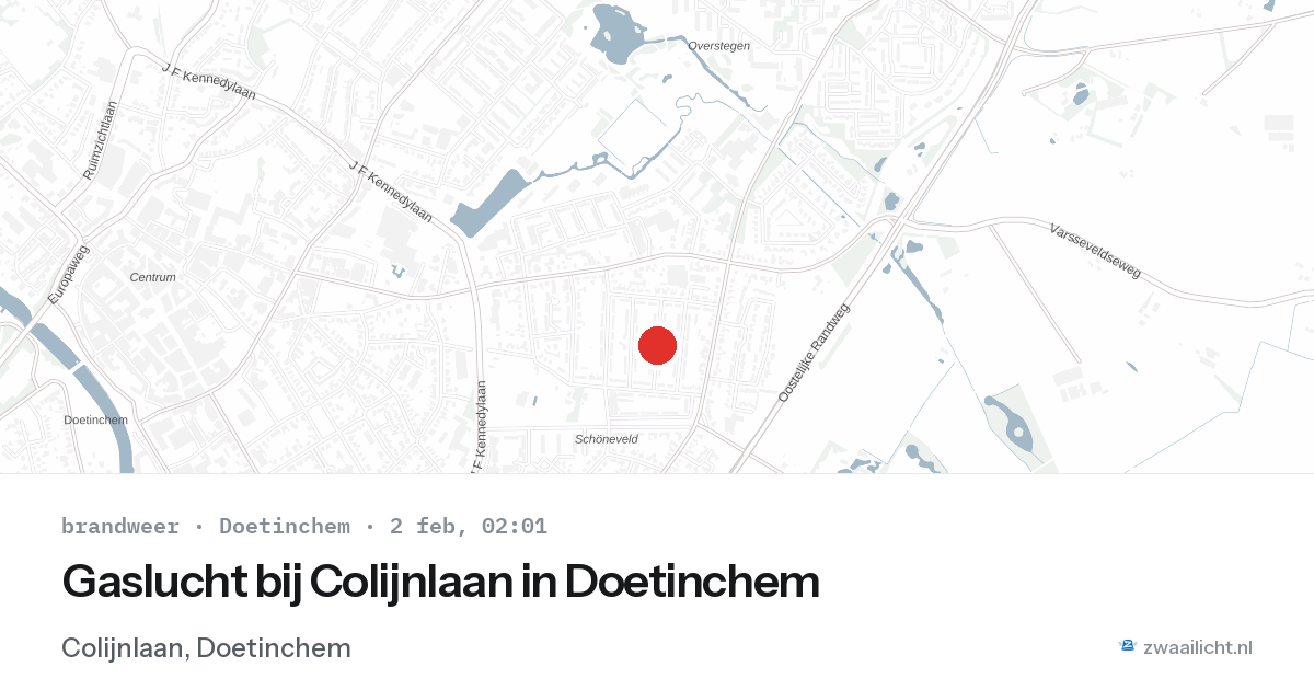 Gaslucht bij Colijnlaan in Doetinchem — 2 feb 2026