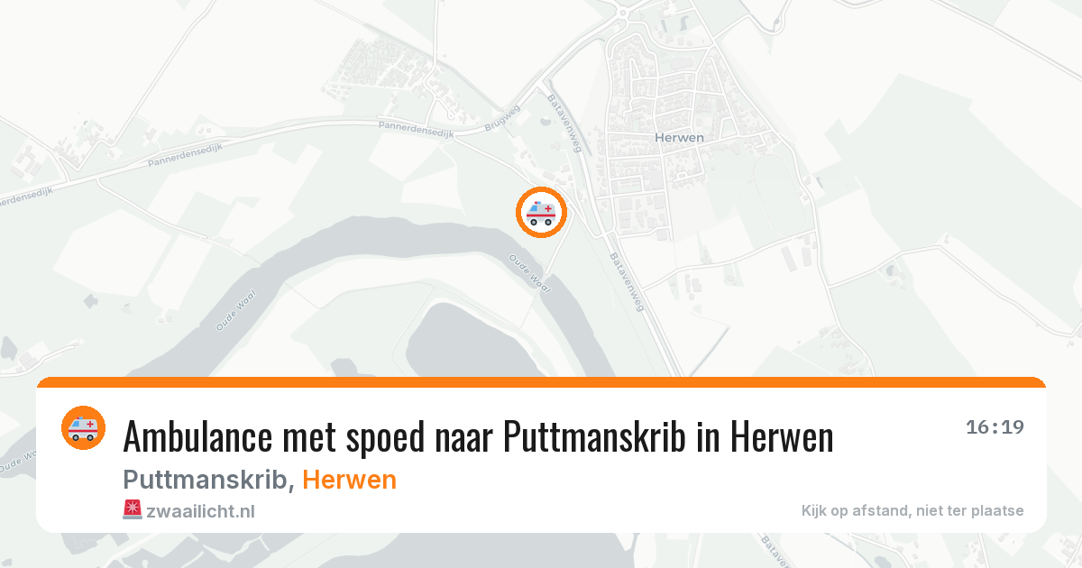 Ambulance met spoed naar Puttmanskrib in Herwen — 10 mei 2026