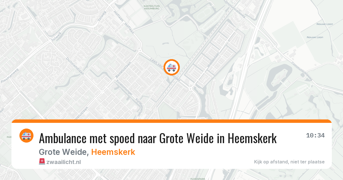 Ambulance met spoed naar Grote Weide in Heemskerk — 4 jul 2026
