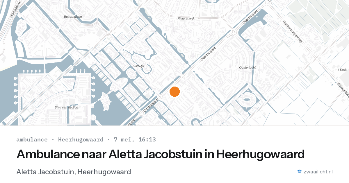 Ambulance naar Aletta Jacobstuin in Heerhugowaard — 7 mei 2026