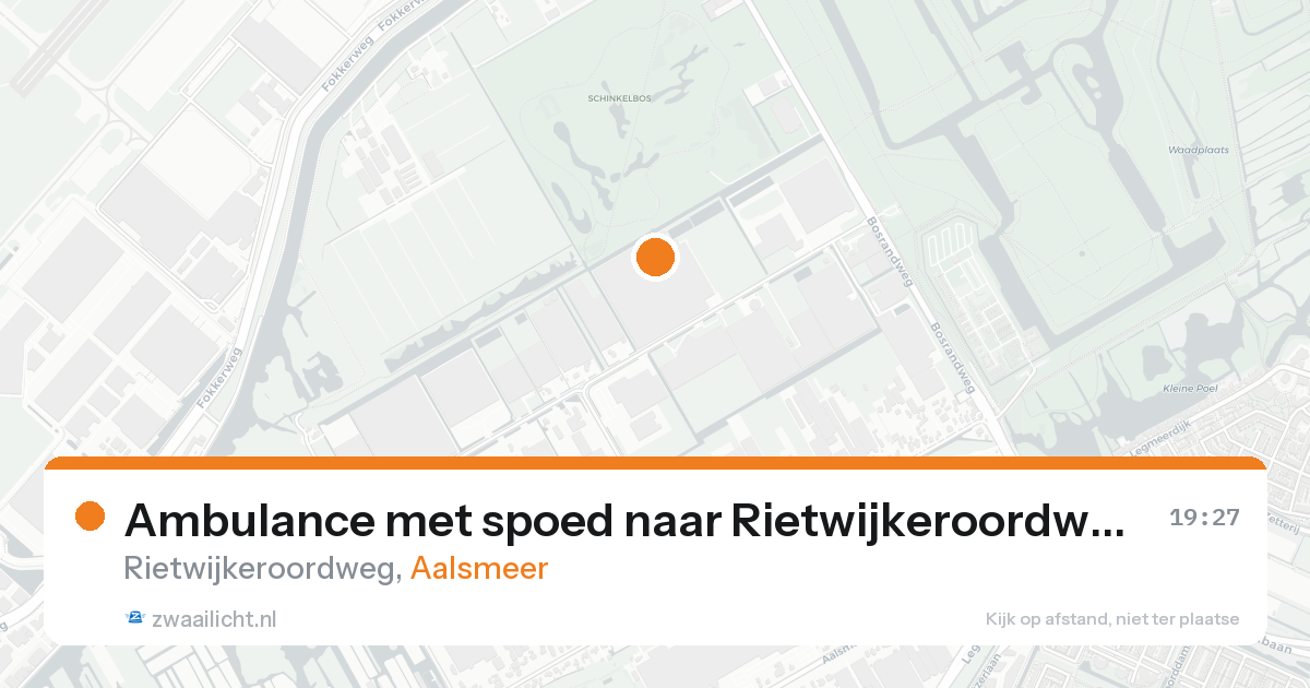 Ambulance met spoed naar Rietwijkeroordweg in Aalsmeer — 18 aug 2026