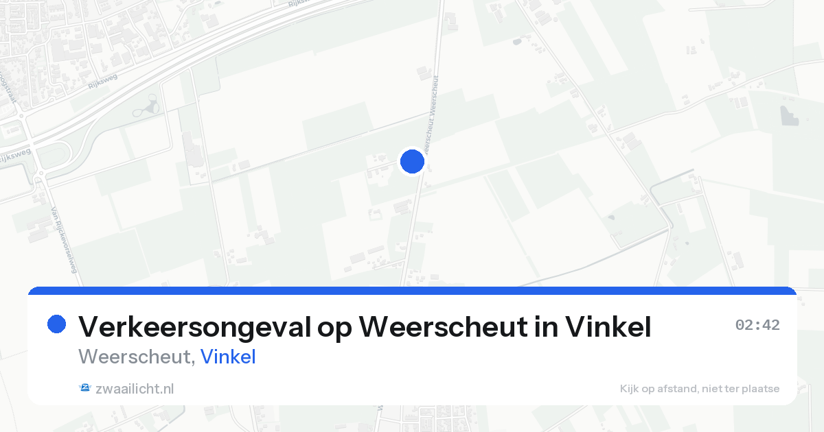 Verkeersongeval op Weerscheut in Vinkel — 23 aug 2026