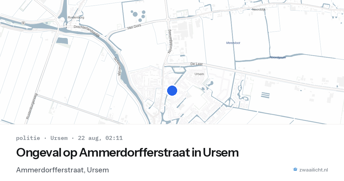 Ongeval op Ammerdorfferstraat in Ursem — 22 aug 2026