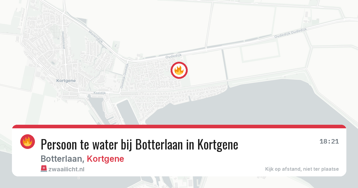 Persoon te water bij Botterlaan in Kortgene — 22 jun 2026