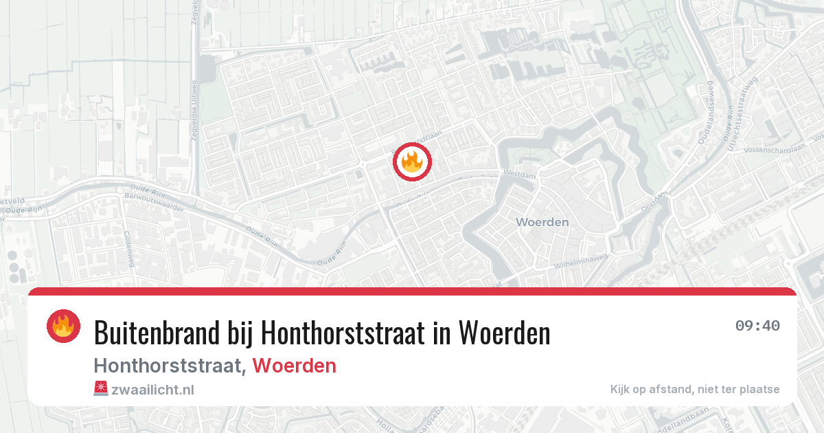 Buitenbrand bij Honthorststraat in Woerden — 21 apr 2026