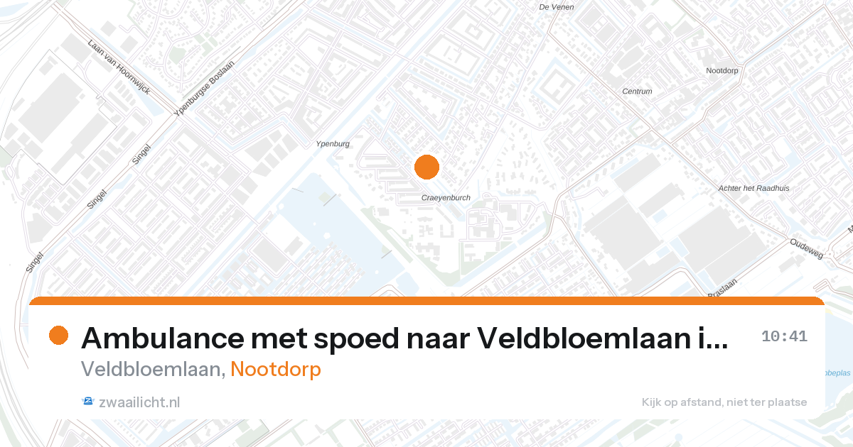 Ambulance met spoed naar Veldbloemlaan in Nootdorp — 28 aug 2026