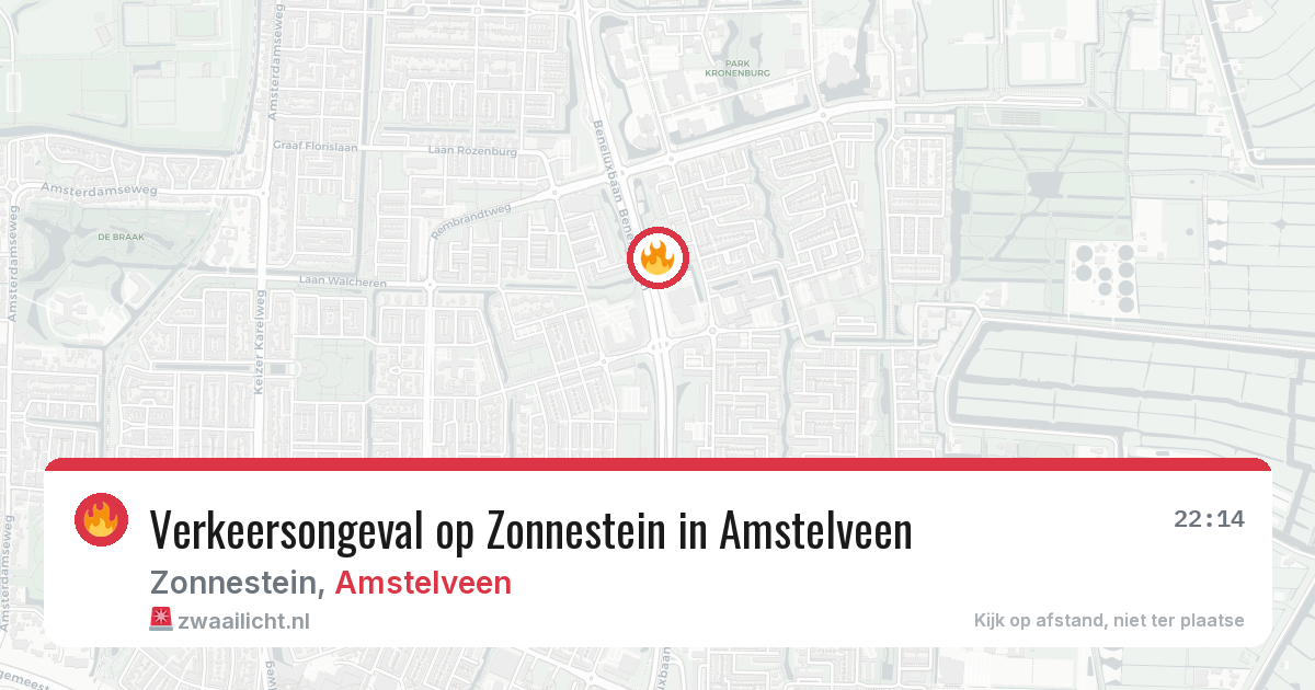 Verkeersongeval op Zonnestein in Amstelveen — 24 apr 2026