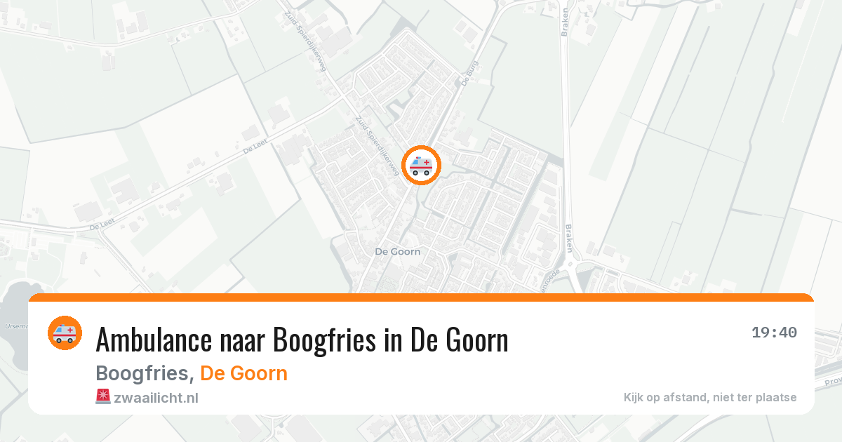Ambulance naar Boogfries in De Goorn — 2 mei 2026