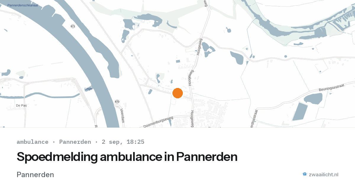 Spoedmelding ambulance in Pannerden — 2 sep 2026