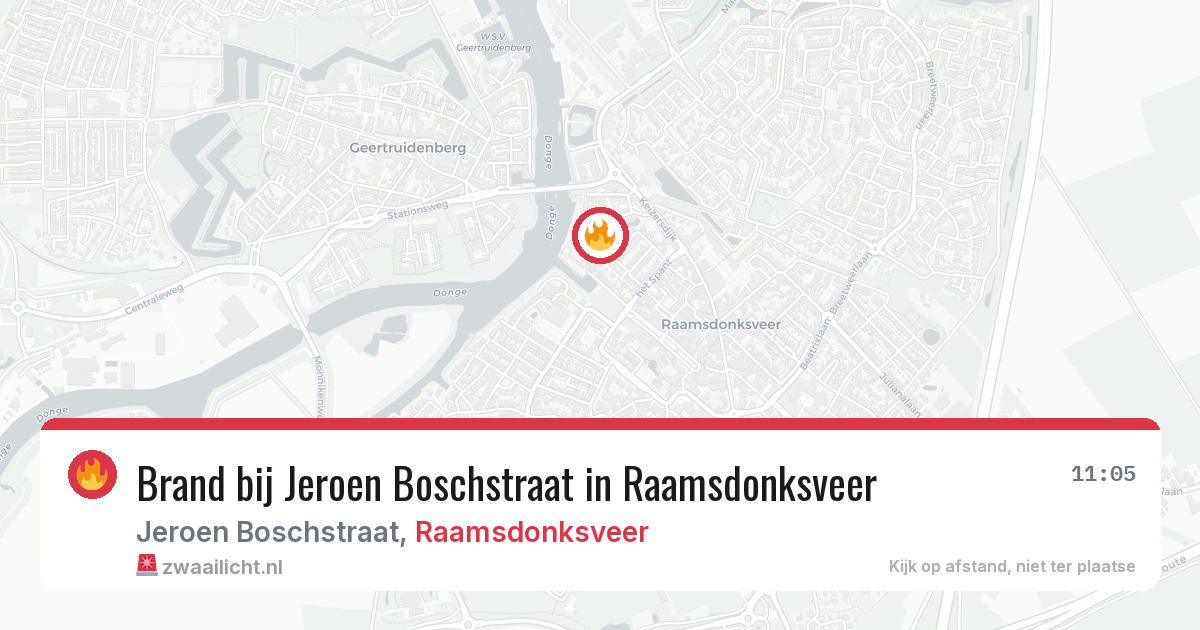 Brand bij Jeroen Boschstraat in Raamsdonksveer — 21 mei 2026