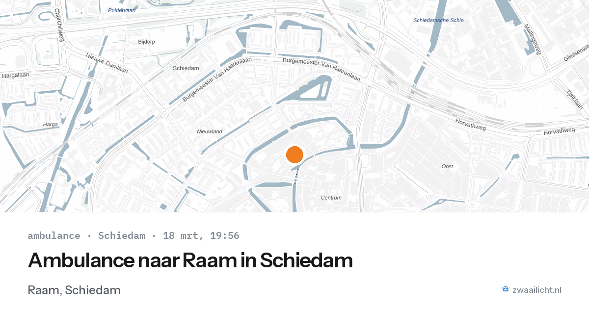 Ambulance naar Raam in Schiedam — 18 mrt 2026