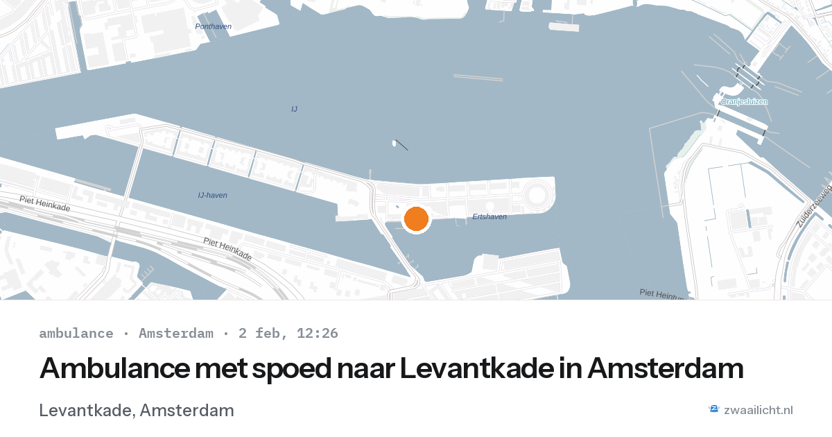 Ambulance met spoed naar Levantkade in Amsterdam — 2 feb 2026