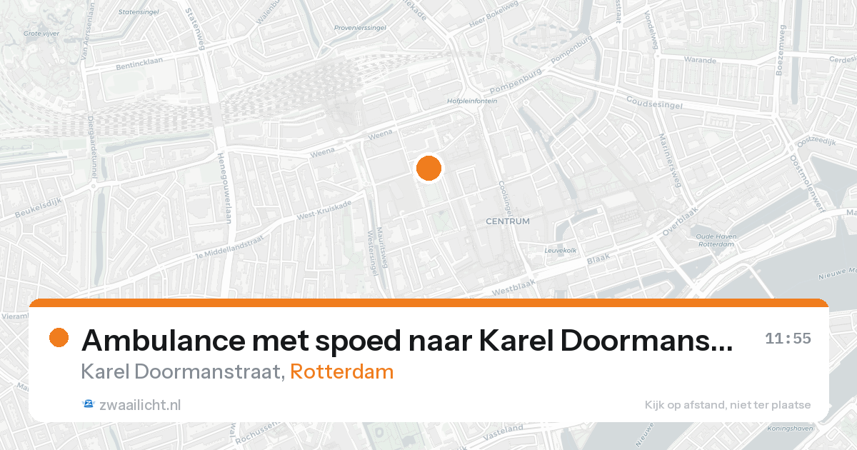 Ambulance met spoed naar Karel Doormanstraat in Rotterdam — 20 aug 2026