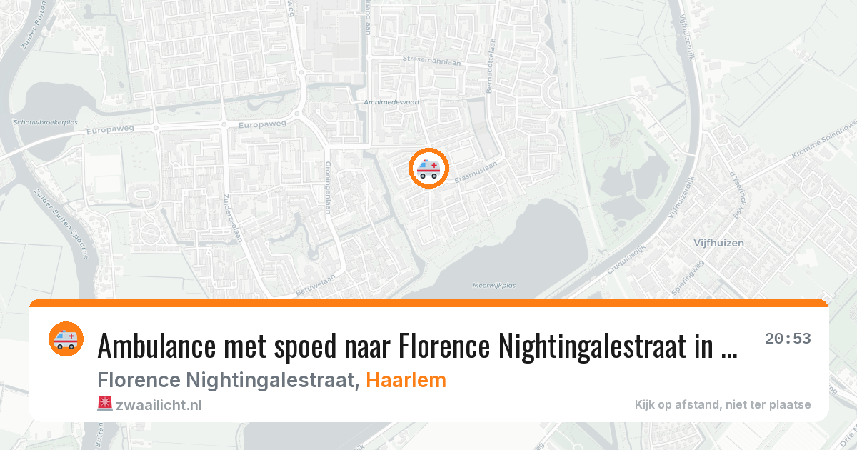 Ambulance met spoed naar Florence Nightingalestraat in Haarlem — 10 aug 2026