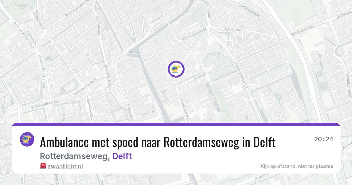 Ambulance met spoed naar Rotterdamseweg in Delft — 4 mrt 2026