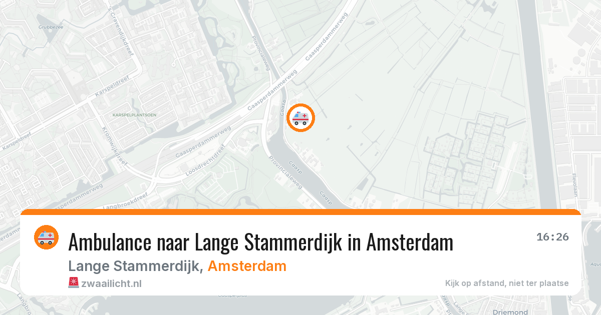 Ambulance naar Lange Stammerdijk in Amsterdam — 12 jul 2026