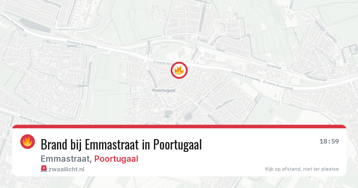 Brand bij Emmastraat in Poortugaal — 14 jun 2026