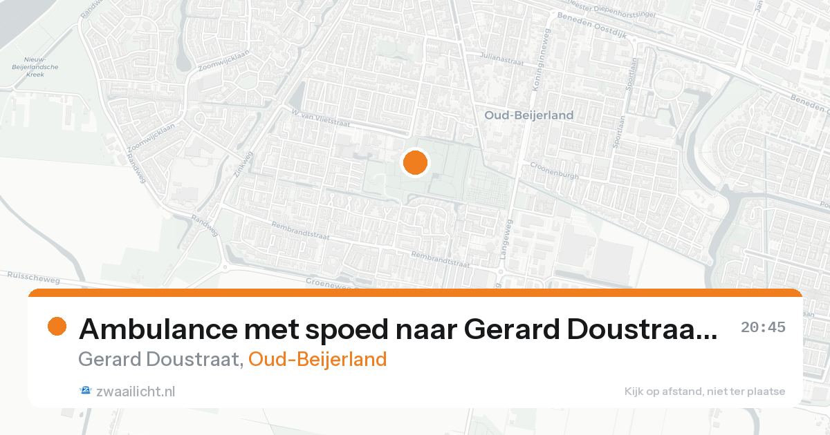 Ambulance met spoed naar Gerard Doustraat in Oud-Beijerland — 19 aug 2026