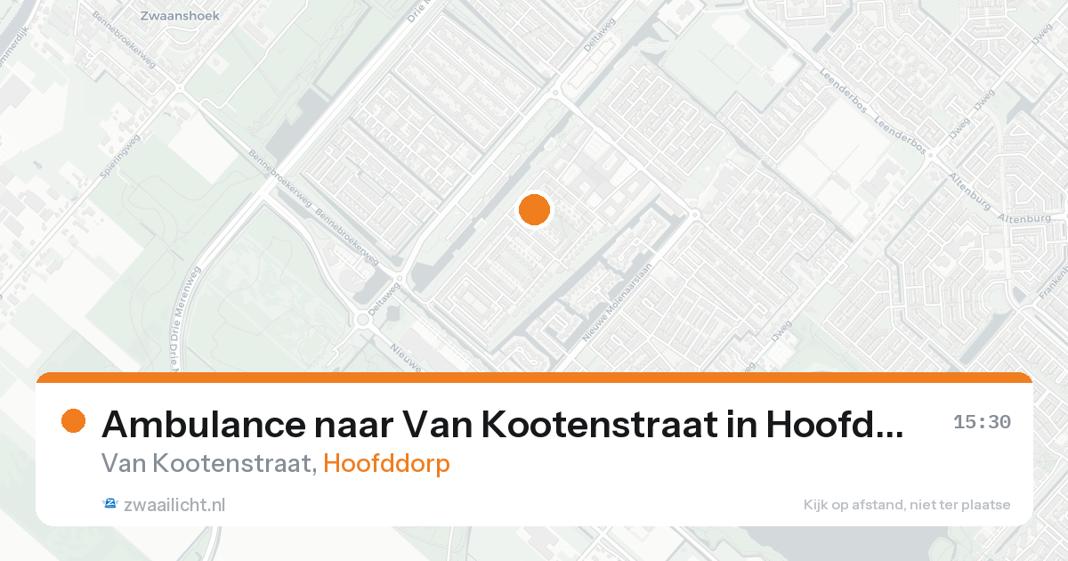 Ambulance naar Van Kootenstraat in Hoofddorp — 20 mei 2026