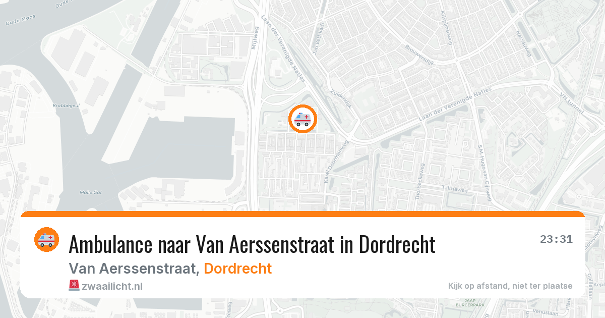 Ambulance naar Van Aerssenstraat in Dordrecht — 10 aug 2026