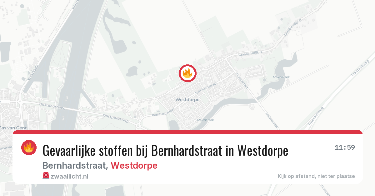 Gevaarlijke stoffen bij Bernhardstraat in Westdorpe — 30 mrt 2026