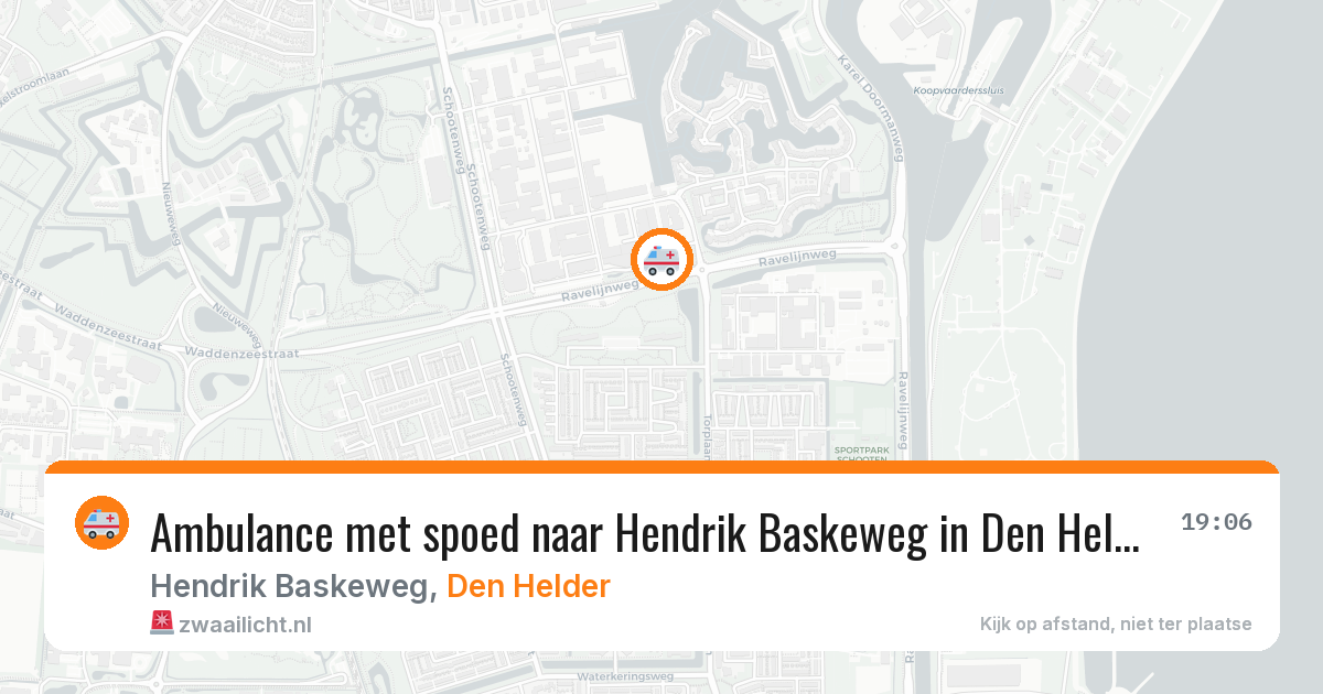 Ambulance met spoed naar Hendrik Baskeweg in Den Helder — 6 jul 2026