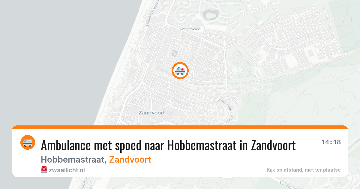 Ambulance met spoed naar Hobbemastraat in Zandvoort — 21 jun 2026