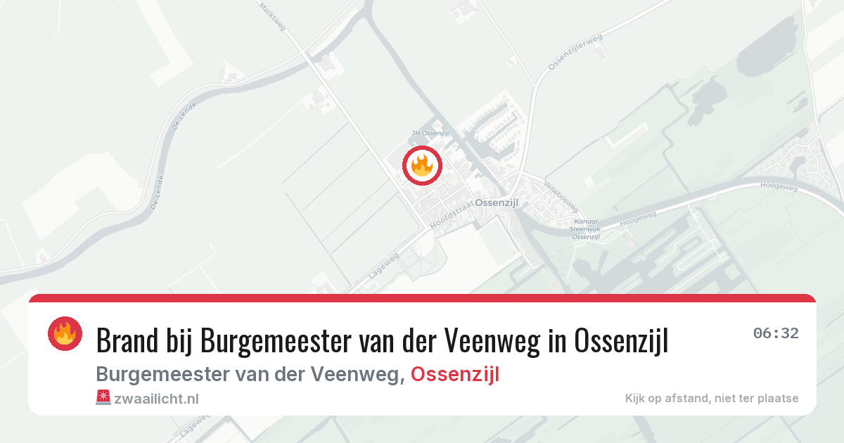 Brand bij Burgemeester van der Veenweg in Ossenzijl — 29 apr 2026