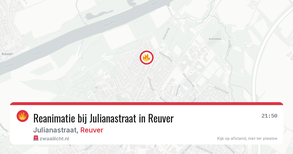 Reanimatie bij Julianastraat in Reuver — 26 mei 2026
