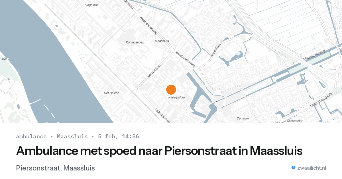 Ambulance met spoed naar Piersonstraat in Maassluis — 5 feb 2026
