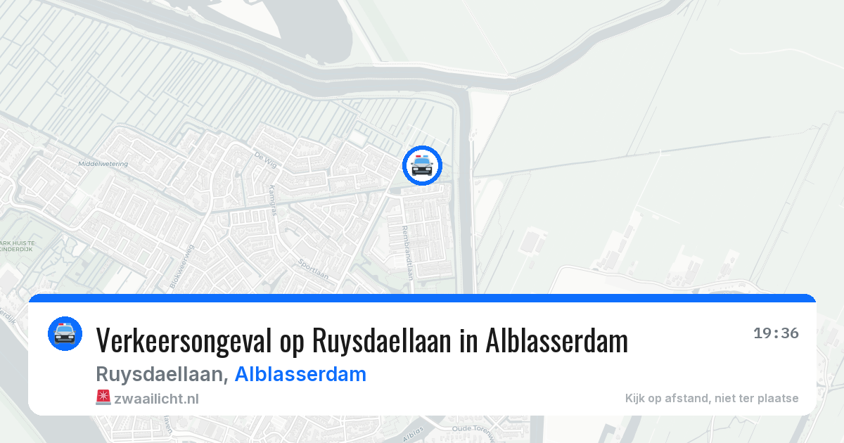 Verkeersongeval op Ruysdaellaan in Alblasserdam — 9 apr 2026