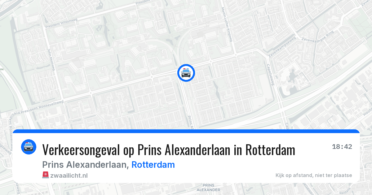 Verkeersongeval op Prins Alexanderlaan in Rotterdam — 8 jun 2026