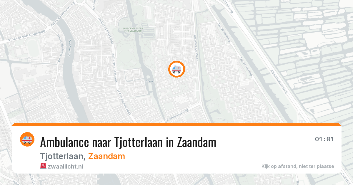 Ambulance naar Tjotterlaan in Zaandam — 7 aug 2026