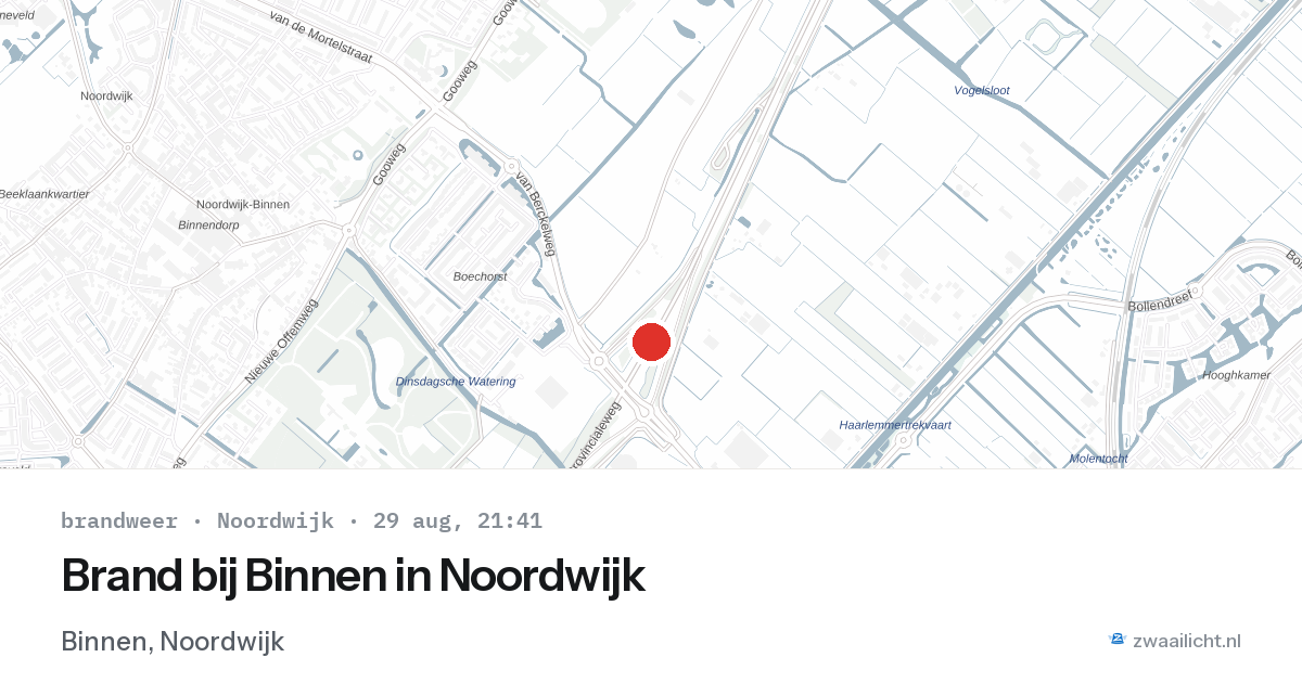 Brand bij Binnen in Noordwijk — 29 aug 2026