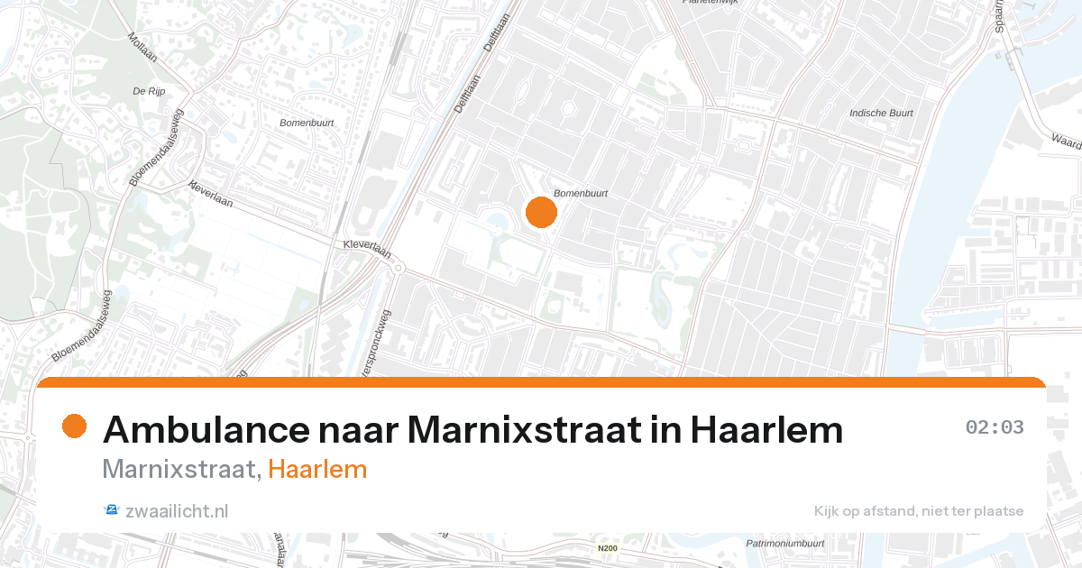 Ambulance naar Marnixstraat in Haarlem — 14 jun 2026