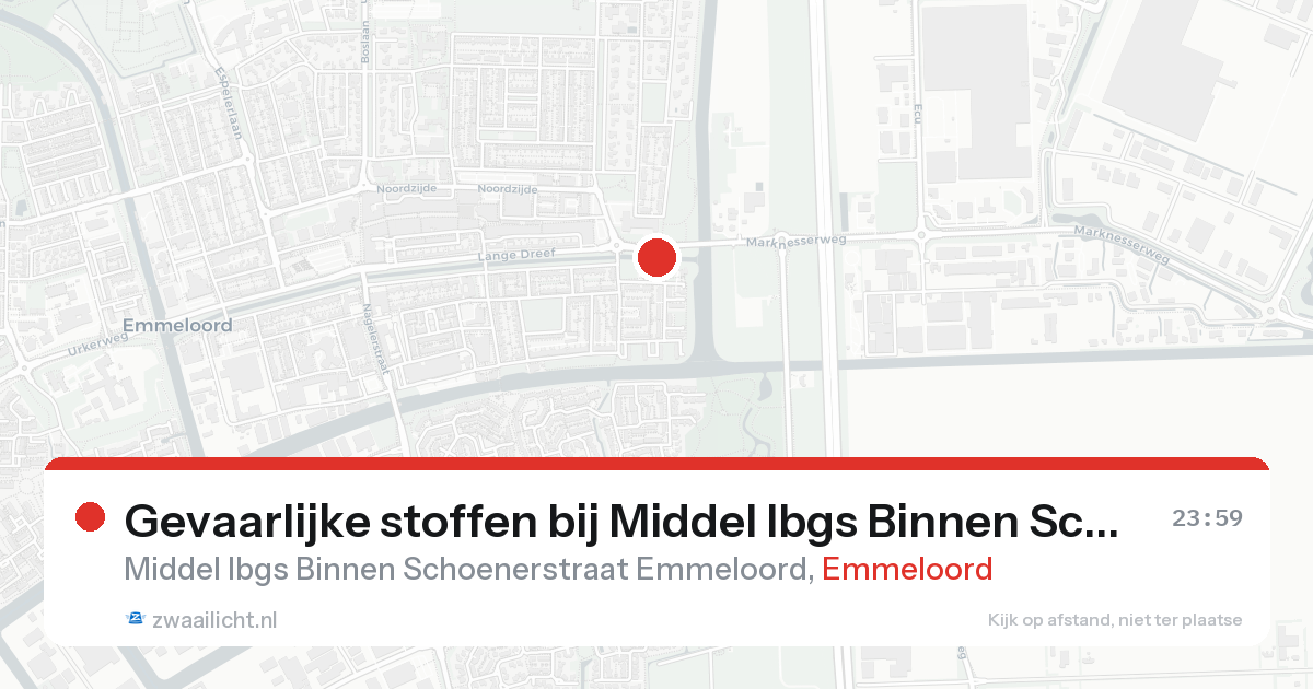 Gevaarlijke stoffen bij Middel Ibgs Binnen Schoenerstraat Emmeloord in Emmeloord — 24 aug 2026