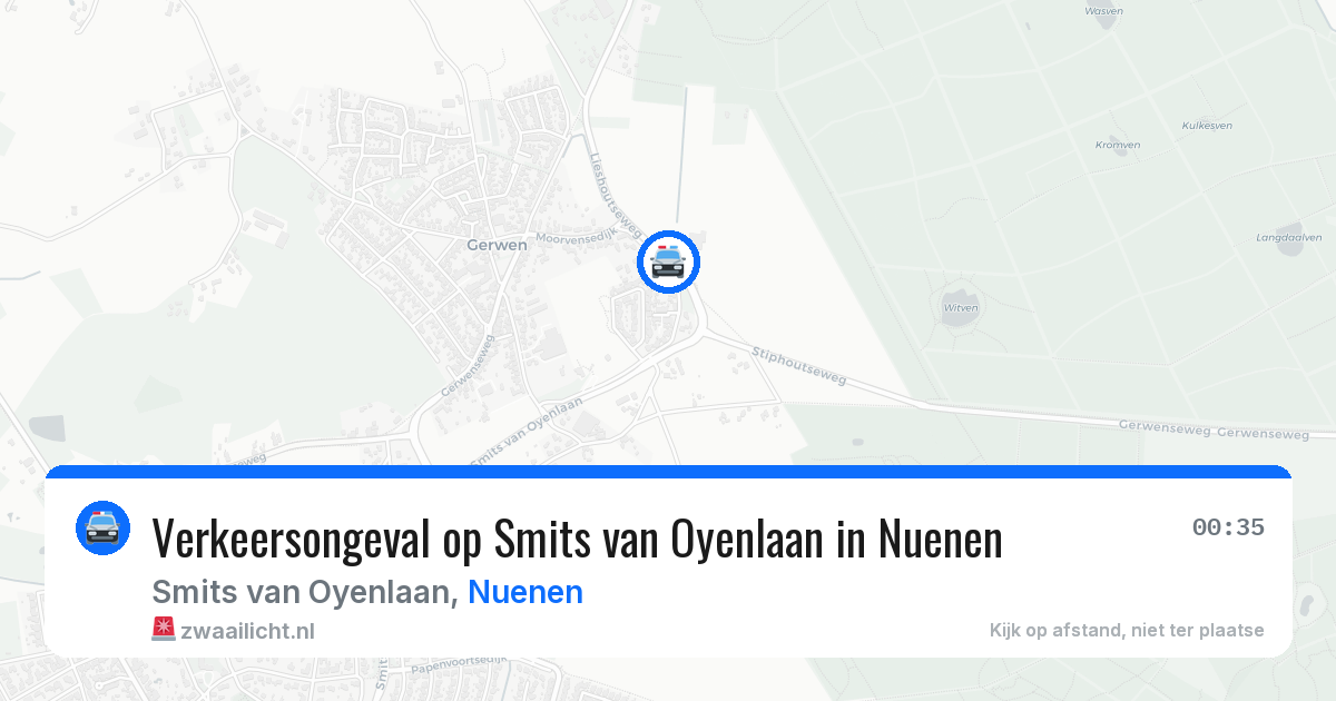Verkeersongeval op Smits van Oyenlaan in Nuenen — 31 mrt 2026