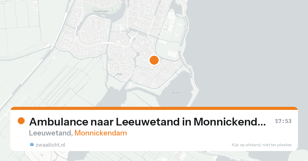 Ambulance naar Leeuwetand in Monnickendam — 20 mei 2026
