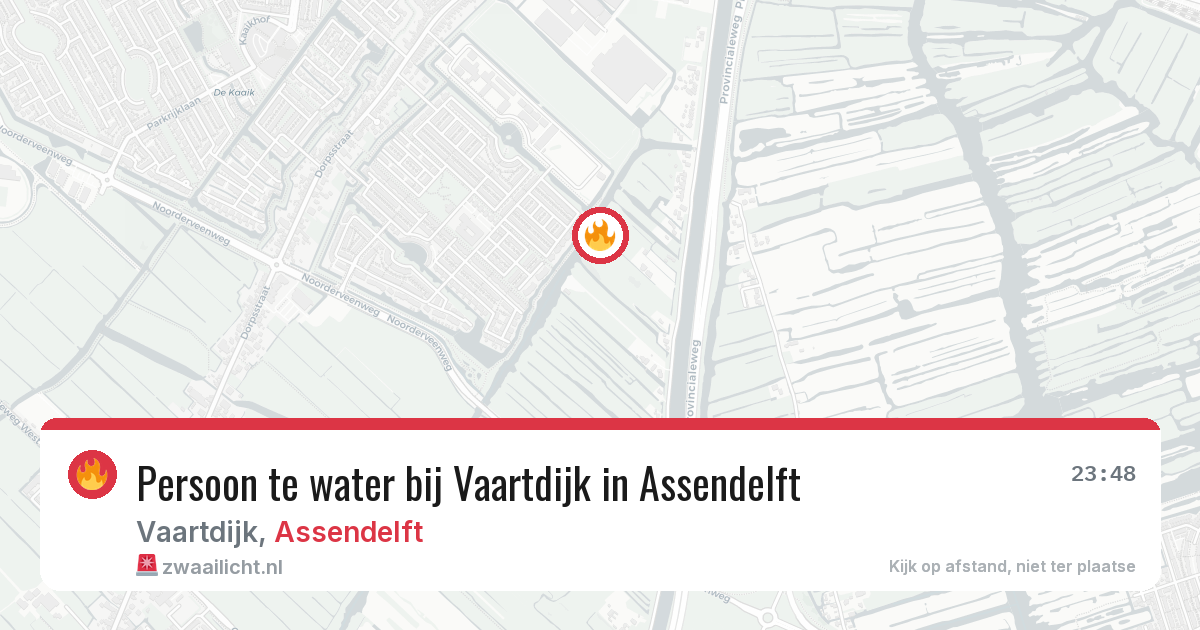 Persoon te water bij Vaartdijk in Assendelft — 22 mei 2026