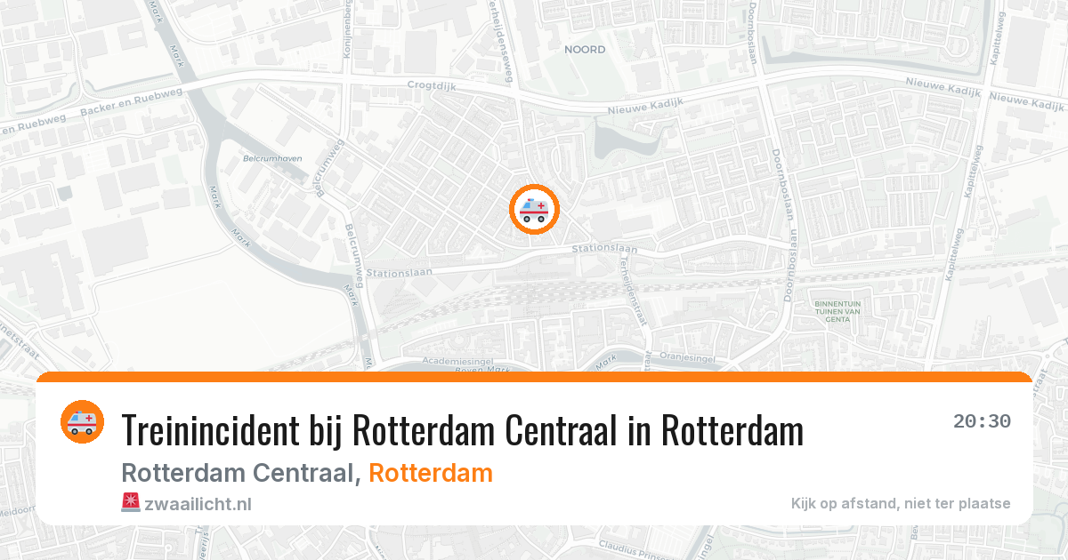 Treinincident bij Rotterdam Centraal in Rotterdam — 13 aug 2026