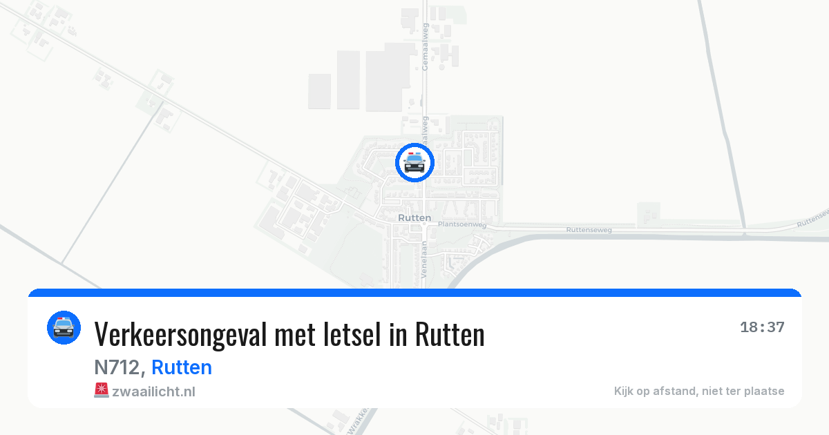 Verkeersongeval met letsel in Rutten — 5 jun 2026