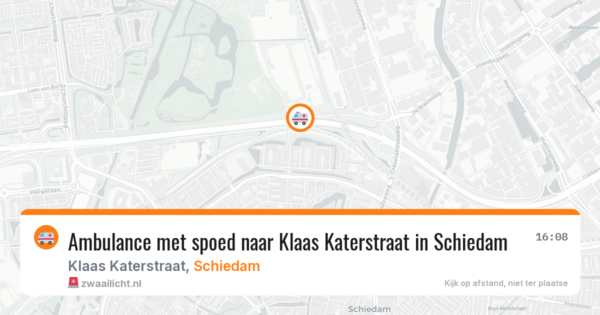 Ambulance met spoed naar Klaas Katerstraat in Schiedam — 26 jun 2026