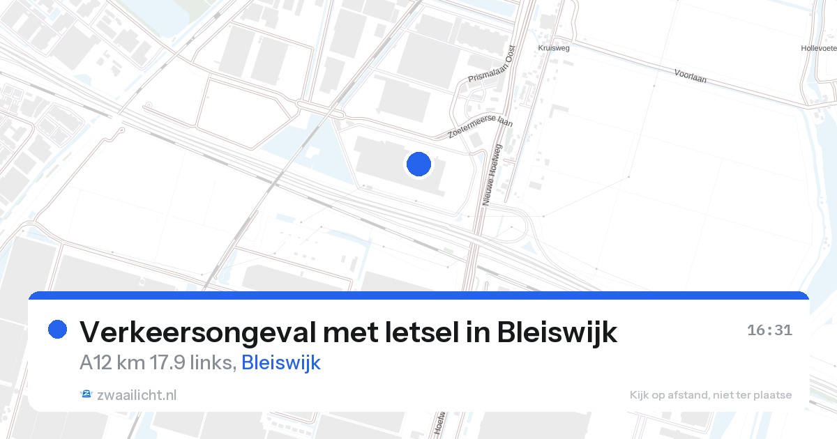 Verkeersongeval met letsel in Bleiswijk — 28 aug 2026