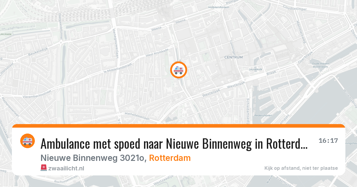 Ambulance met spoed naar Nieuwe Binnenweg in Rotterdam — 28 apr 2026