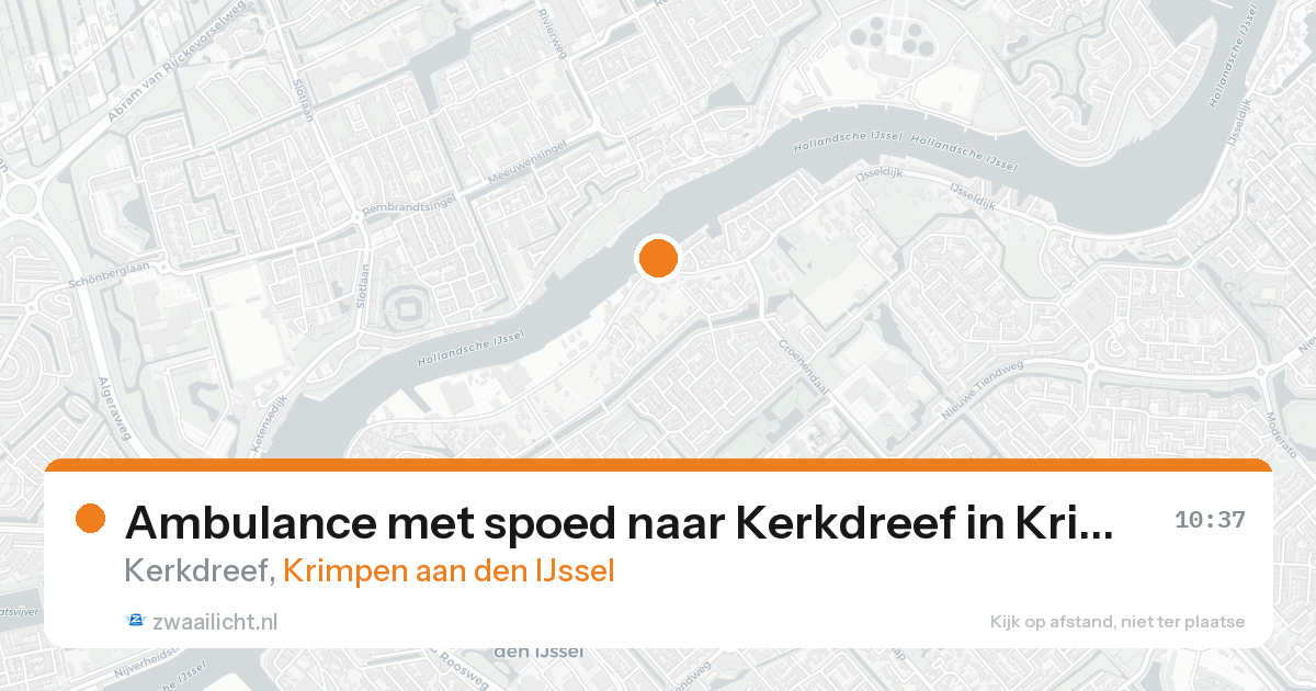 Ambulance met spoed naar Kerkdreef in Krimpen aan den IJssel — 20 aug 2026