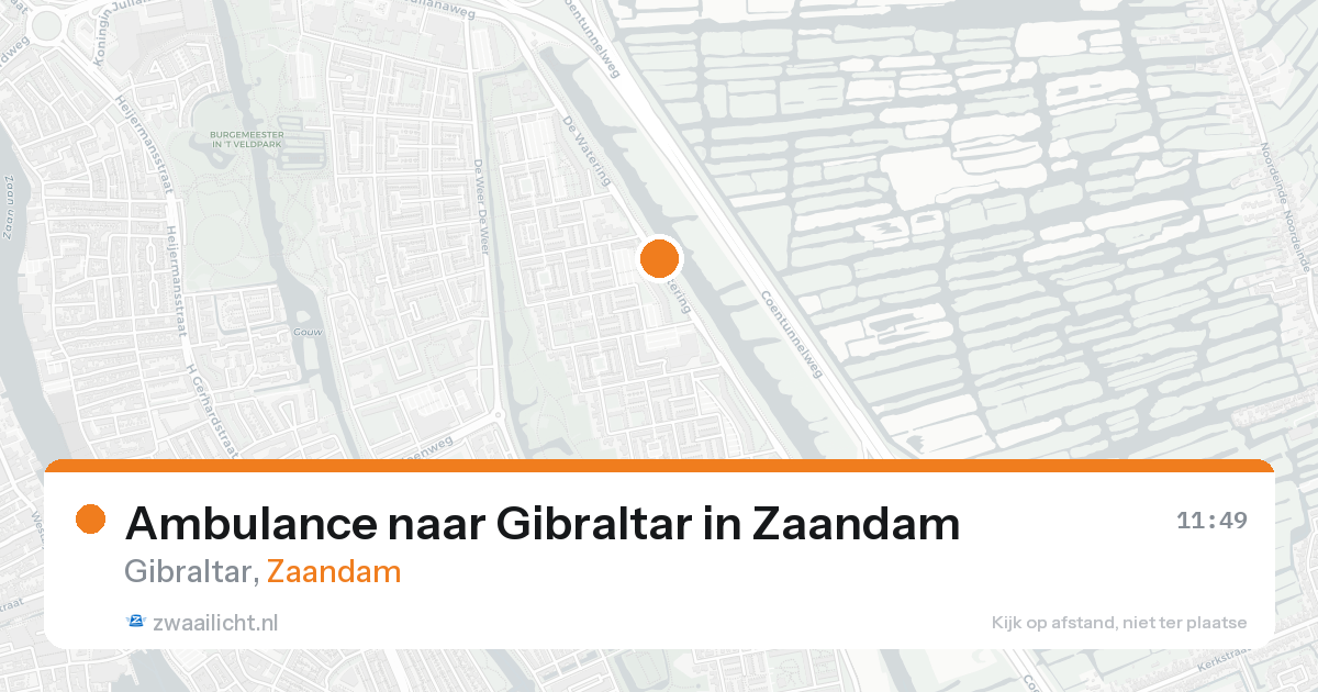 Ambulance naar Gibraltar in Zaandam — 19 aug 2026