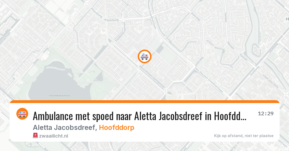 Ambulance met spoed naar Aletta Jacobsdreef in Hoofddorp — 24 jul 2026