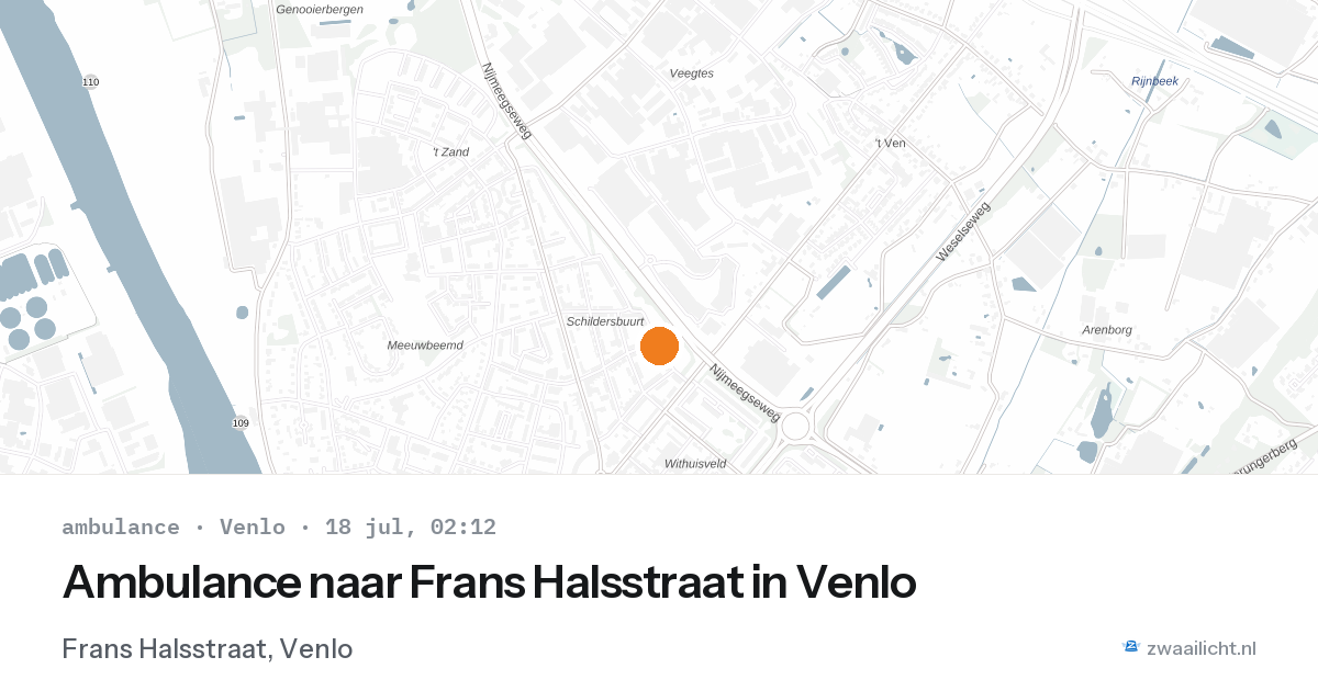 Ambulance naar Frans Halsstraat in Venlo — 18 jul 2026
